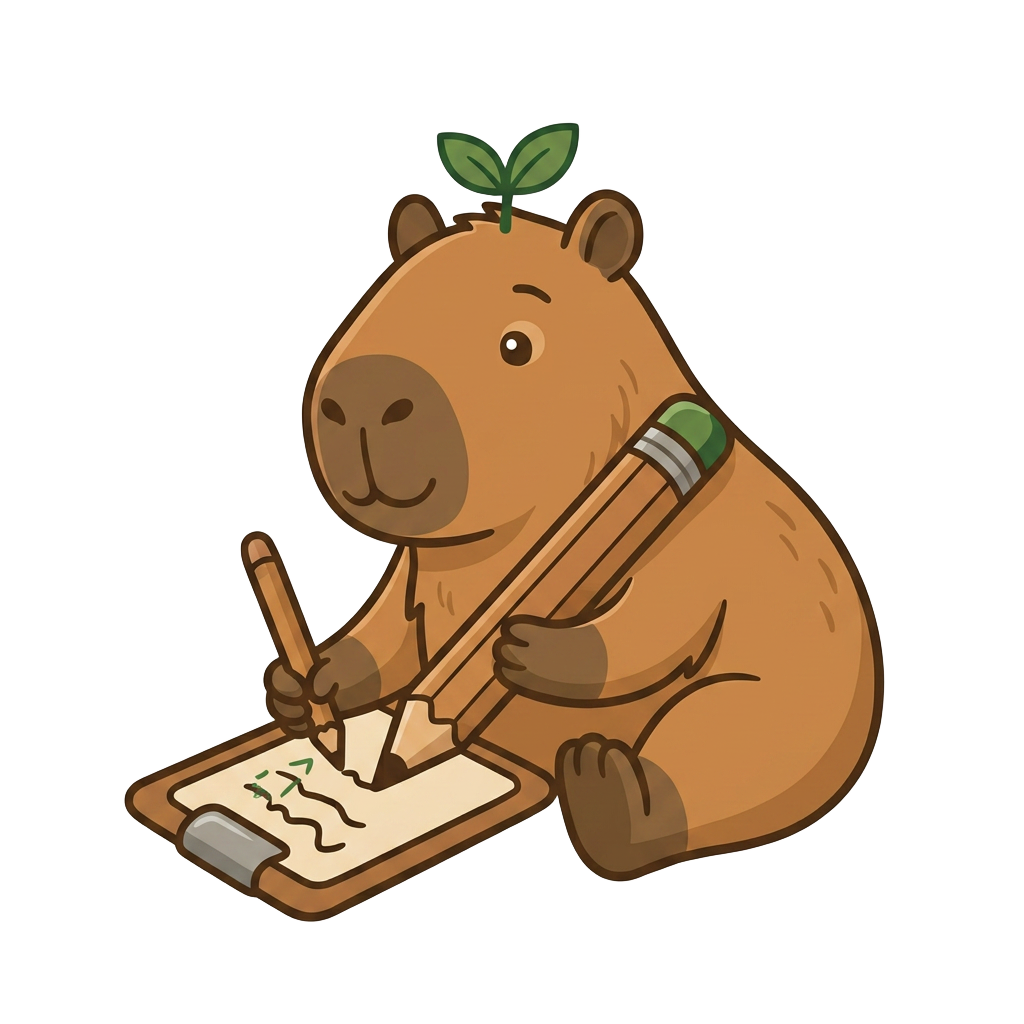 Capi, a capivara exploradora, observando um mapa de 90 dias